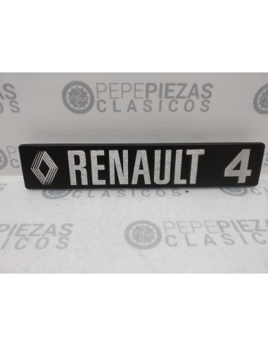 Anagrama porton trasero Renault 4 (18.5 cms x 3.5). Metálico.