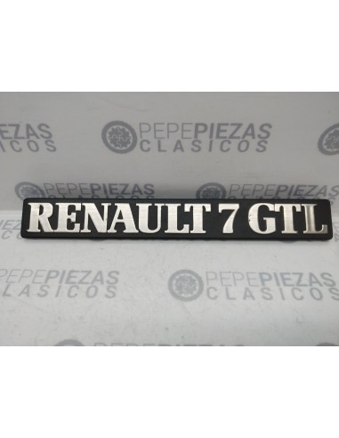 Anagrama Renault 7 GTL (227 x 30 mm). Plástico.