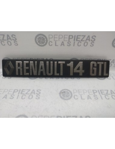 Anagrama Renault 14 GTL, con rombo (204 x 35 mm). Plástico.