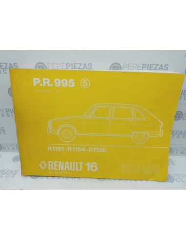 Manual reparación Renault 16 (74 al 78). Copia encuadernada.